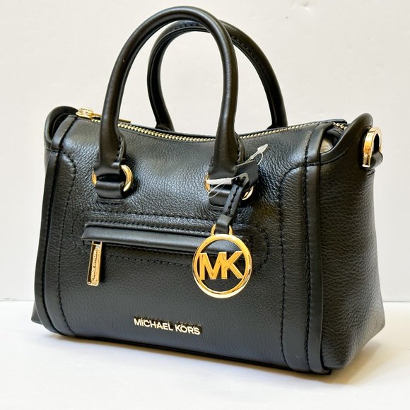 Michael Kors Carine Extra-Small Top Zip Satchel Shoulder Crossbody Bag Black - Picture 8 of 14